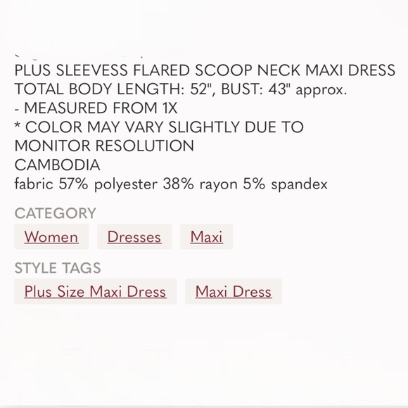 (REDUCED) ZENANA PLUS SIZE MAXI DRESS - Picture 5 of 5